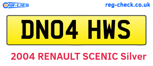 DN04HWS are the vehicle registration plates.