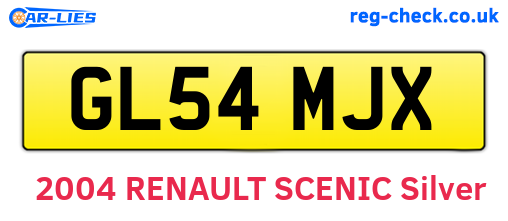 GL54MJX are the vehicle registration plates.