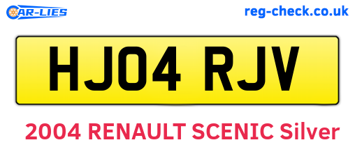 HJ04RJV are the vehicle registration plates.