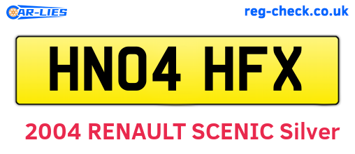 HN04HFX are the vehicle registration plates.