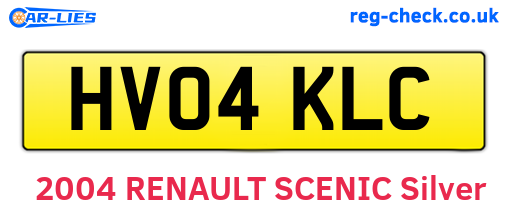 HV04KLC are the vehicle registration plates.