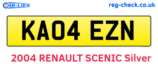 KA04EZN are the vehicle registration plates.