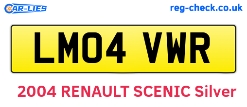 LM04VWR are the vehicle registration plates.