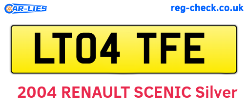 LT04TFE are the vehicle registration plates.