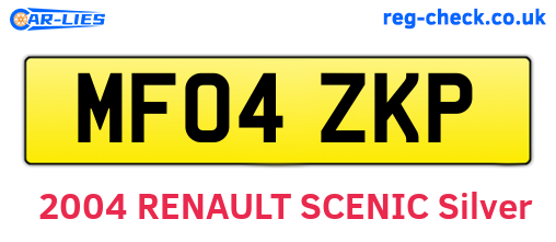MF04ZKP are the vehicle registration plates.