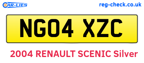 NG04XZC are the vehicle registration plates.