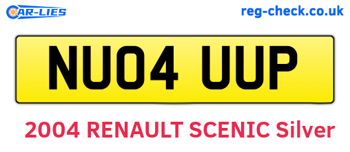 NU04UUP are the vehicle registration plates.