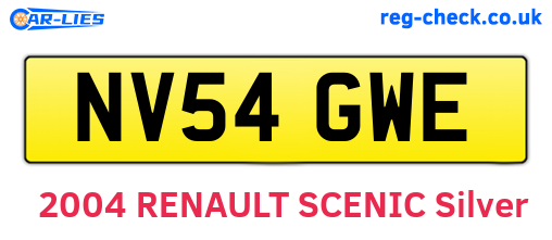 NV54GWE are the vehicle registration plates.