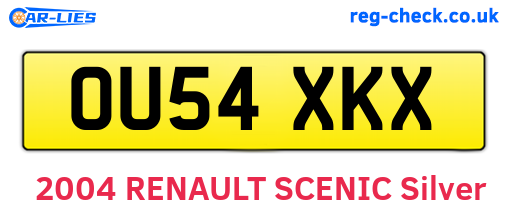 OU54XKX are the vehicle registration plates.