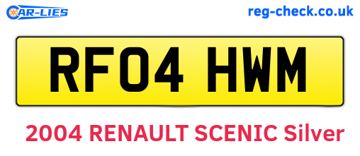 RF04HWM are the vehicle registration plates.