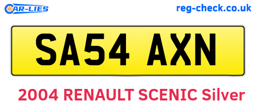 SA54AXN are the vehicle registration plates.