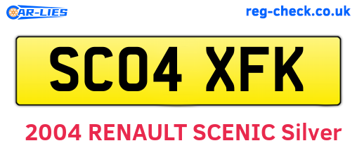 SC04XFK are the vehicle registration plates.