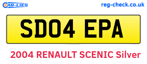 SD04EPA are the vehicle registration plates.