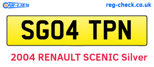 SG04TPN are the vehicle registration plates.