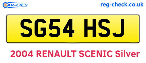 SG54HSJ are the vehicle registration plates.