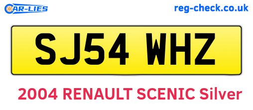 SJ54WHZ are the vehicle registration plates.