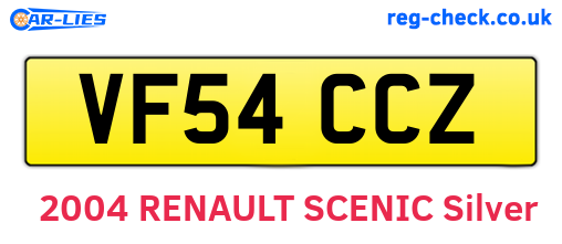 VF54CCZ are the vehicle registration plates.