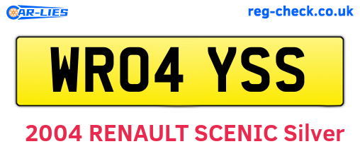 WR04YSS are the vehicle registration plates.