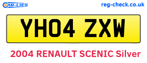 YH04ZXW are the vehicle registration plates.