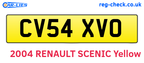 CV54XVO are the vehicle registration plates.