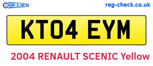 KT04EYM are the vehicle registration plates.