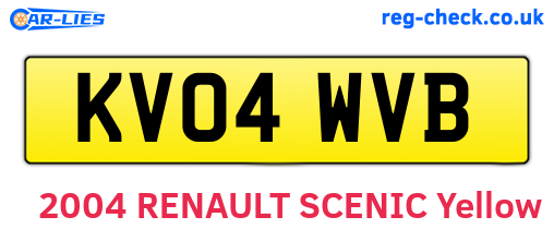 KV04WVB are the vehicle registration plates.