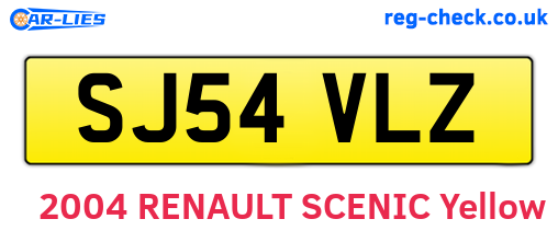 SJ54VLZ are the vehicle registration plates.