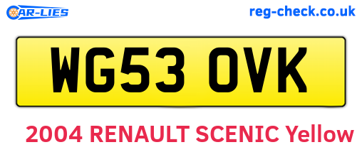 WG53OVK are the vehicle registration plates.