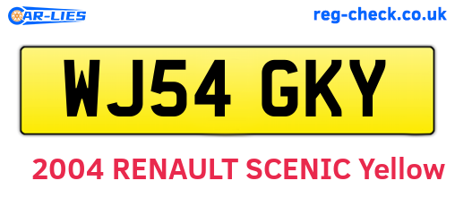 WJ54GKY are the vehicle registration plates.
