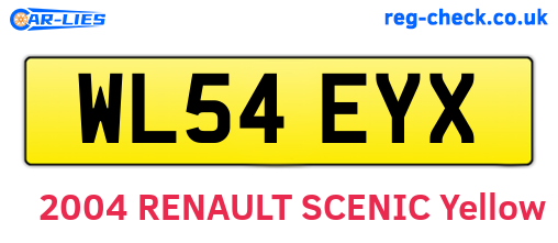 WL54EYX are the vehicle registration plates.