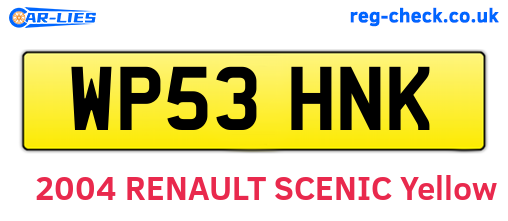 WP53HNK are the vehicle registration plates.