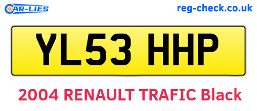 YL53HHP are the vehicle registration plates.