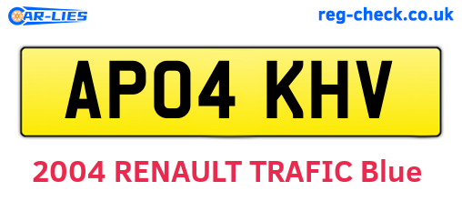 AP04KHV are the vehicle registration plates.