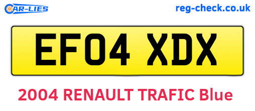 EF04XDX are the vehicle registration plates.