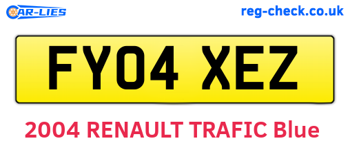 FY04XEZ are the vehicle registration plates.