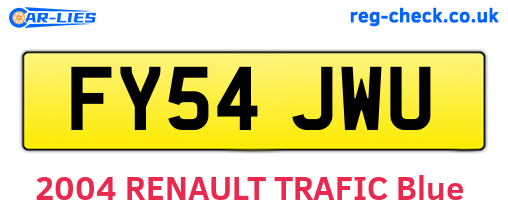 FY54JWU are the vehicle registration plates.