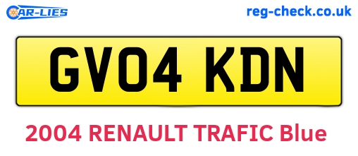 GV04KDN are the vehicle registration plates.