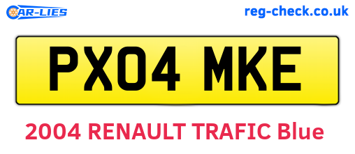 PX04MKE are the vehicle registration plates.
