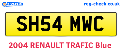 SH54MWC are the vehicle registration plates.