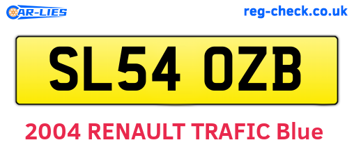 SL54OZB are the vehicle registration plates.