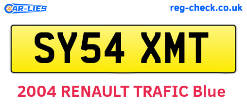 SY54XMT are the vehicle registration plates.