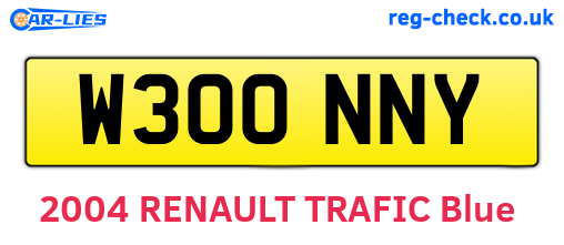 W300NNY are the vehicle registration plates.