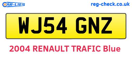 WJ54GNZ are the vehicle registration plates.