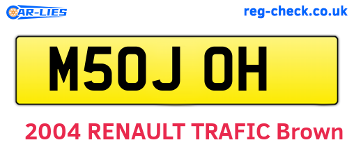 M50JOH are the vehicle registration plates.