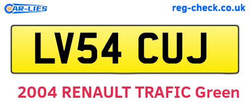 LV54CUJ are the vehicle registration plates.