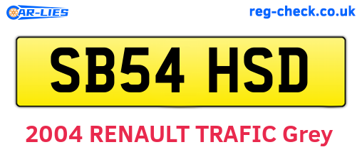 SB54HSD are the vehicle registration plates.