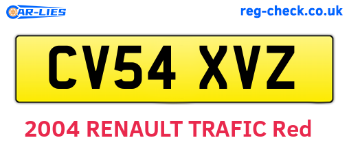 CV54XVZ are the vehicle registration plates.
