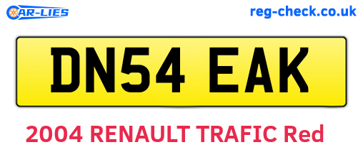 DN54EAK are the vehicle registration plates.