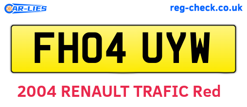 FH04UYW are the vehicle registration plates.