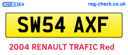 SW54AXF are the vehicle registration plates.